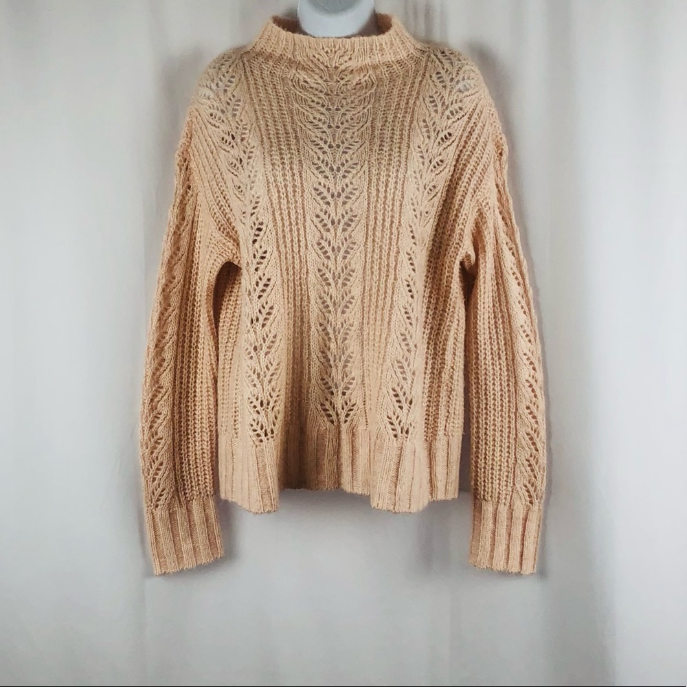 LC Lauren Conrad loose weave funnel neck pullover sweater S - Picture 2 of 14